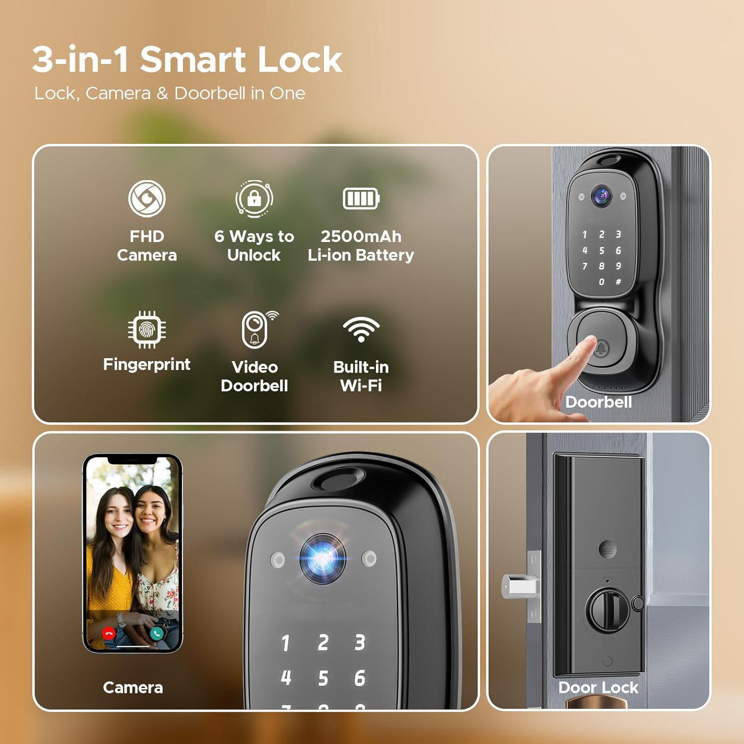 Tuya Wifi Smart Door Lock ‎Cam - огляд і ціна Electronics & Gadgets Starting With T