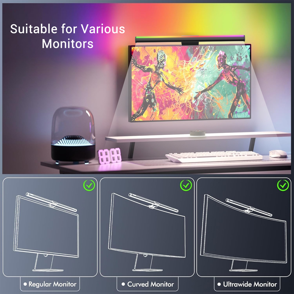 RGB Smart Wifi Monitor Light B - огляд і ціна Rgb Desk Lamp Smart